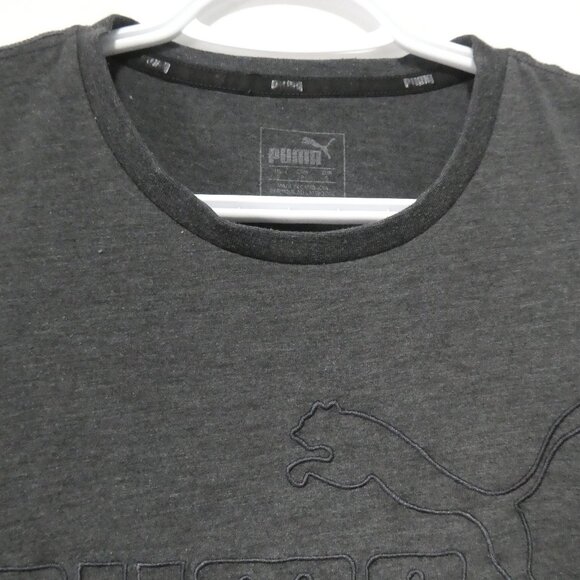 PUMA | small | Grey Embossed Logo Short Sleeve T-Shirt / Tee - Picture 5 of 14